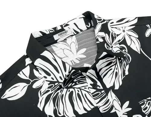 COOFANDY Men's Casual Button Down Shirts Short Sleeve Textured Summer Beach Shirt with Pocket - 5