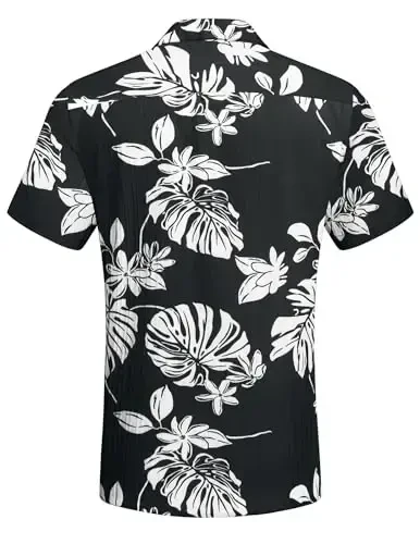 COOFANDY Men's Casual Button Down Shirts Short Sleeve Textured Summer Beach Shirt with Pocket - 6