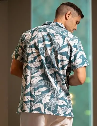 COOFANDY Mens Casual Cotton Linen Shirt Short Sleeve Button Up Shirts Summer Beach Top - 4