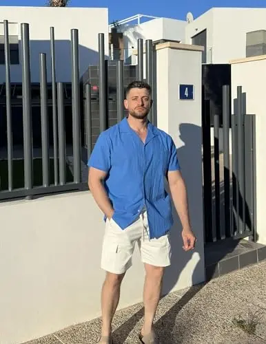 COOFANDY Mens Casual Cotton Linen Shirt Short Sleeve Button Up Shirts Summer Beach Top - 5