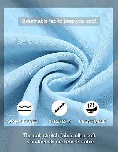 COOFANDY Men's Casual Henley Shirt Band Collar Short Sleeve Shirt Summer Beach Hippie T-Shirt - 4