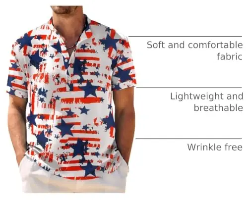 COOFANDY Men's Casual Henley Shirt Band Collar Short Sleeve Shirt Summer Beach Hippie T-Shirt - 4
