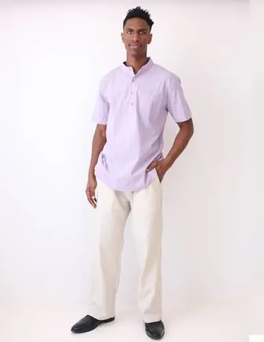 COOFANDY Mens Casual Linen Pants Elastic Waist Linen Pants Drawstring Summer Beach Yoga Linen Trouser - 3