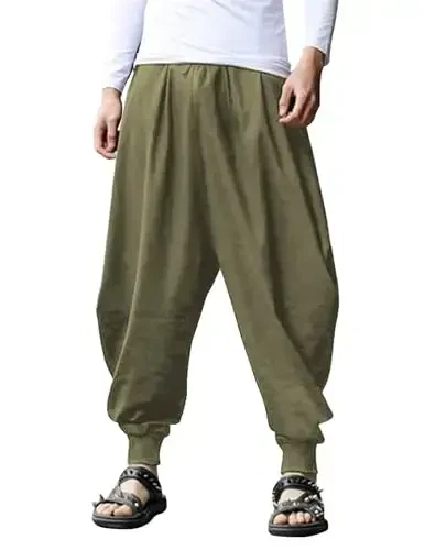 COOFANDY Mens Casual Linen Pants Elastic Waist Linen Pants Drawstring Summer Beach Yoga Linen Trouser - 1