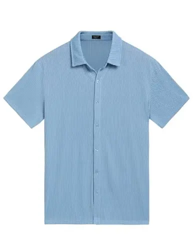 COOFANDY Men's Casual Shirts Short Sleeve Button Down Shirt for Men Wedding Beach Fashion Shirt - 4