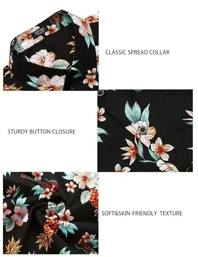 COOFANDY Men's Casual Summer Beach Wrinkle Free Shirts Short Sleeve Button Down Lightweight Untucked Textured Shirt - 5