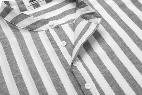 COOFANDY Men's Cotton Linen Henley T-Shirt Long Sleeve Hippie Casual Beach T-Shirts - 6