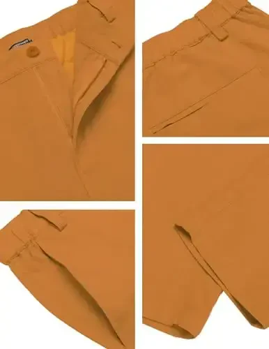 COOFANDY Men's Cotton Linen Pants Elastic Waist Lightweight Casual Pants Relaxed Fit Yoga Beach Pants with Pockets - 5