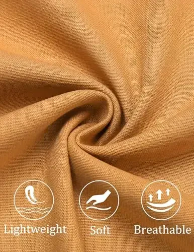 COOFANDY Men's Cotton Linen Pants Elastic Waist Lightweight Casual Pants Relaxed Fit Yoga Beach Pants with Pockets - 6