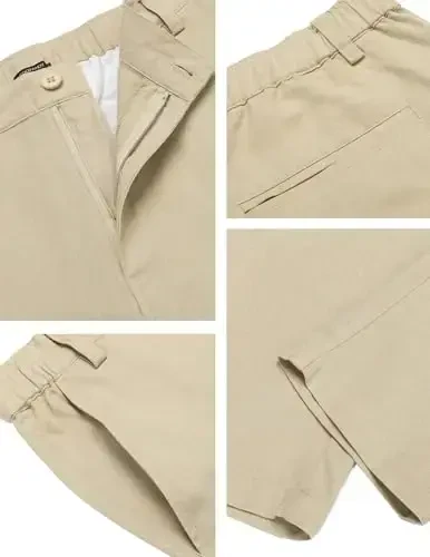 COOFANDY Men's Cotton Linen Pants Elastic Waist Lightweight Casual Pants Relaxed Fit Yoga Beach Pants with Pockets - 5