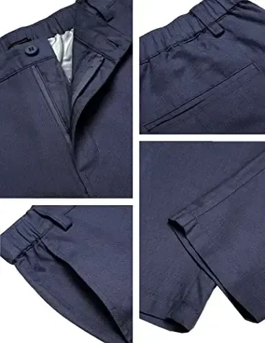 COOFANDY Men's Cotton Linen Pants Elastic Waist Lightweight Casual Pants Relaxed Fit Yoga Beach Pants with Pockets - 5