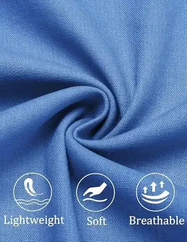 COOFANDY Men's Cotton Linen Pants Elastic Waist Lightweight Casual Pants Relaxed Fit Yoga Beach Pants with Pockets - 6