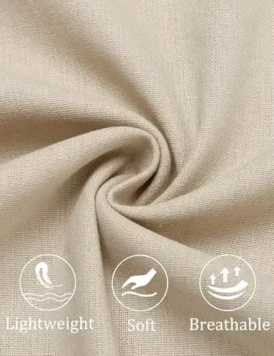 COOFANDY Men's Cotton Linen Pants Elastic Waist Lightweight Casual Pants Relaxed Fit Yoga Beach Pants with Pockets - 6