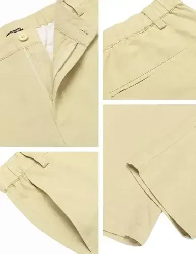 COOFANDY Men's Cotton Linen Pants Elastic Waist Lightweight Casual Pants Relaxed Fit Yoga Beach Pants with Pockets - 5