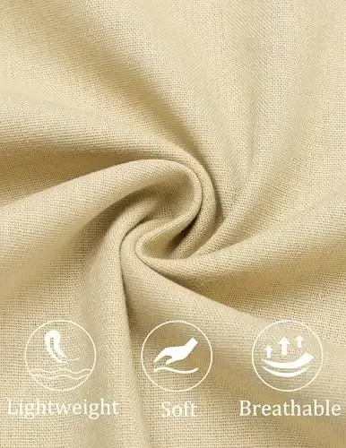 COOFANDY Men's Cotton Linen Pants Elastic Waist Lightweight Casual Pants Relaxed Fit Yoga Beach Pants with Pockets - 6