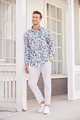 COOFANDY Men's Cotton Linen Pants Elastic Waist Lightweight Casual Pants Relaxed Fit Yoga Beach Pants with Pockets - 3