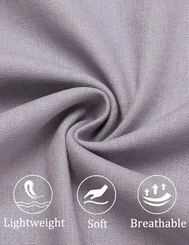 COOFANDY Men's Cotton Linen Pants Elastic Waist Lightweight Casual Pants Relaxed Fit Yoga Beach Pants with Pockets - 6