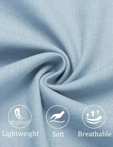 COOFANDY Men's Cotton Linen Pants Elastic Waist Lightweight Casual Pants Relaxed Fit Yoga Beach Pants with Pockets - 6