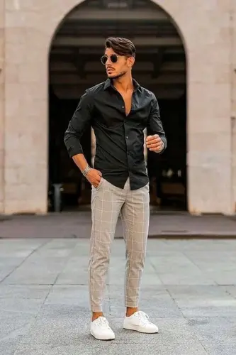 COOFANDY Men's Cotton Linen Pants Elastic Waist Lightweight Casual Pants Relaxed Fit Yoga Beach Pants with Pockets - COOFANDY (1)