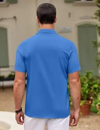 COOFANDY Men's Cuban Guayabera Shirt Short Sleeve Button Down Shirts Casual Summer Beach Shirts - 6