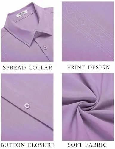 COOFANDY Men's Cuban Guayabera Shirt Short Sleeve Button Down Shirts Casual Summer Beach Shirts - 5