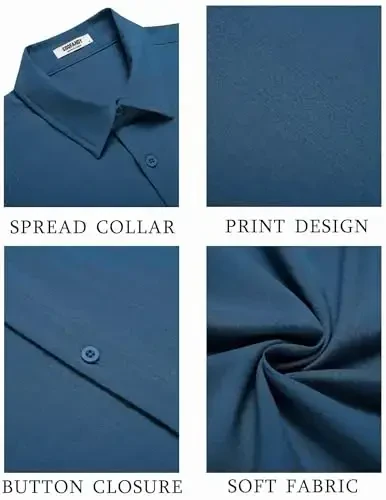 COOFANDY Men's Cuban Guayabera Shirt Short Sleeve Button Down Shirts Casual Summer Beach Shirts - 5