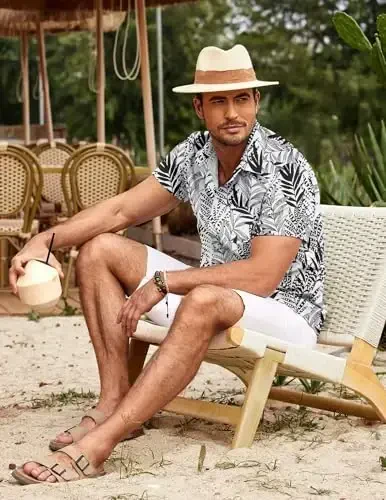 COOFANDY Mens Hawaiian Shirt Short Sleeve Button Down Shirts Tropical Summer Beach Shirts Casual Floral Aloha Shirts - 3