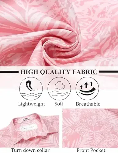 COOFANDY Mens Hawaiian Shirt Short Sleeve Button Down Shirts Tropical Summer Beach Shirts Casual Floral Aloha Shirts - 5