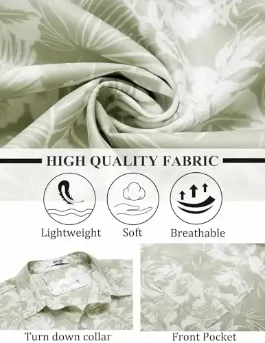 COOFANDY Mens Hawaiian Shirt Short Sleeve Button Down Shirts Tropical Summer Beach Shirts Casual Floral Aloha Shirts - 5