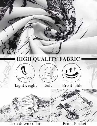 COOFANDY Mens Hawaiian Shirt Short Sleeve Button Down Shirts Tropical Summer Beach Shirts Casual Floral Aloha Shirts - 5