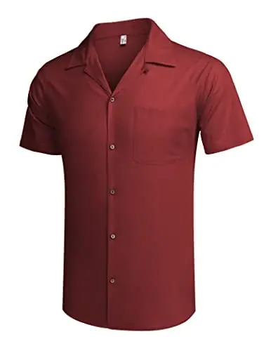 COOFANDY Mens Hawaiian Shirt Short Sleeve Buttoon Down Shirts Casual Tropical Floral Summer Linen Shirts - 3