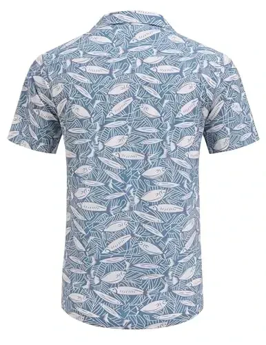 COOFANDY Mens Hawaiian Shirt Short Sleeve Buttoon Down Shirts Casual Tropical Floral Summer Linen Shirts - 4