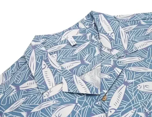 COOFANDY Mens Hawaiian Shirt Short Sleeve Buttoon Down Shirts Casual Tropical Floral Summer Linen Shirts - 5