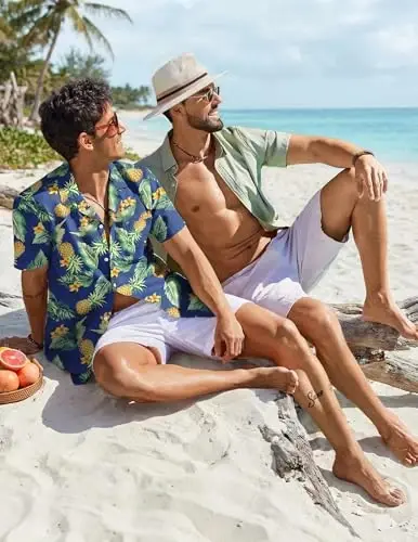COOFANDY Mens Hawaiian Shirt Short Sleeve Floral Button Down Shirts Tropical Summer Beach Shirts Camp Collar Shirt - 3