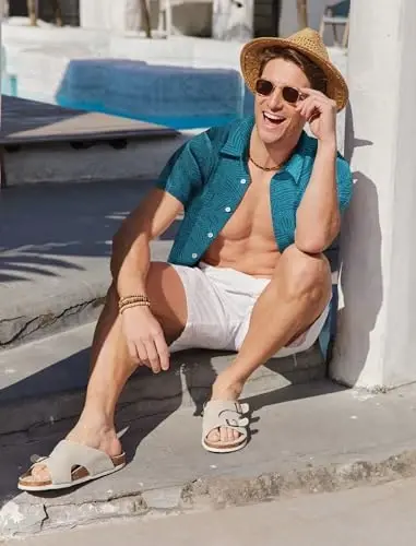 COOFANDY Mens Hawaiian Shirts Short Sleeve Button Down Aloha Shirt Casual Beach Clothes - 3