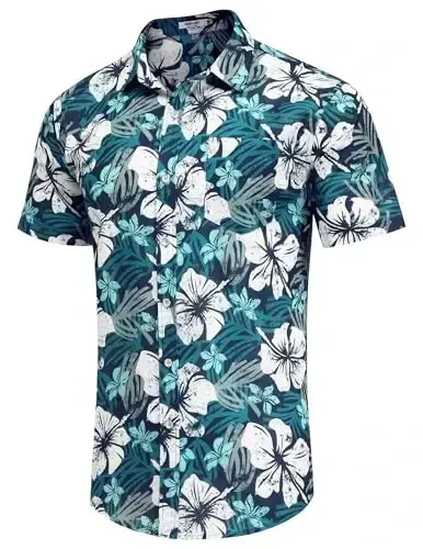 COOFANDY Mens Hawaiian Shirts Short Sleeve Casual Button Down Tropical Beach Shirt - 3