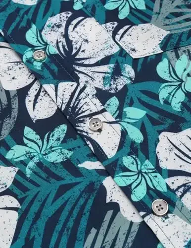 COOFANDY Mens Hawaiian Shirts Short Sleeve Casual Button Down Tropical Beach Shirt - 7