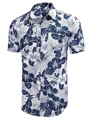 COOFANDY Mens Hawaiian Shirts Short Sleeve Casual Button Down Tropical Beach Shirt - COOFANDY (1)
