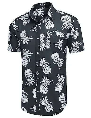 COOFANDY Mens Hawaiian Shirts Short Sleeve Casual Button Down Tropical Beach Shirt - 6
