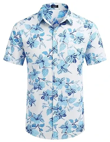 COOFANDY Mens Hawaiian Shirts Short Sleeve Casual Button Down Tropical Beach Shirt - COOFANDY (1)
