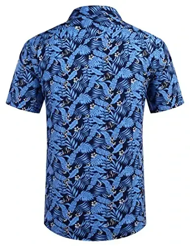 COOFANDY Mens Hawaiian Shirts Short Sleeve Casual Button Down Tropical Beach Shirt - 4