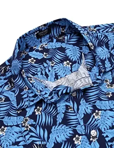 COOFANDY Mens Hawaiian Shirts Short Sleeve Casual Button Down Tropical Beach Shirt - 5