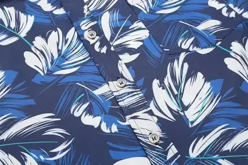 COOFANDY Mens Hawaiian Shirts Short Sleeve Casual Button Down Tropical Beach Shirt - 5