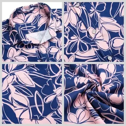 COOFANDY Mens Hawaiian Shirts Short Sleeve Casual Button Down Tropical Beach Shirt - 5