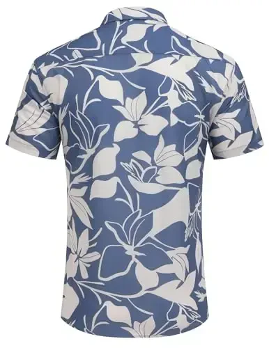 COOFANDY Mens Hawaiian Shirts Short Sleeve Casual Button Down Tropical Beach Shirt - 4