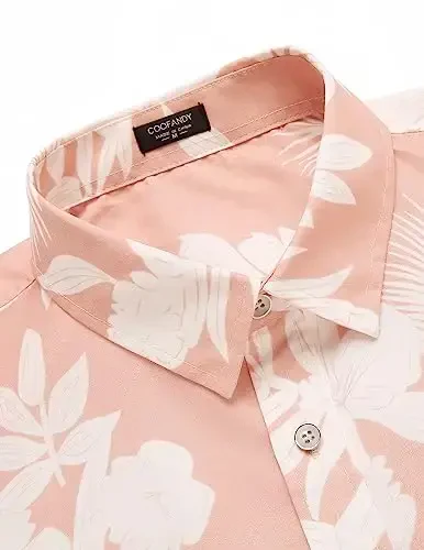 COOFANDY Mens Hawaiian Shirts Short Sleeve Casual Button Down Tropical Beach Shirt - 6