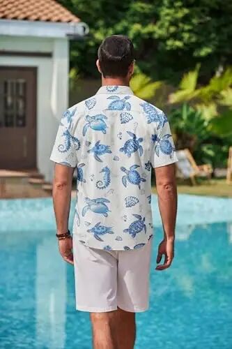 COOFANDY Mens Hawaiian Shirts Short Sleeve Casual Button Down Tropical Beach Shirt - 3