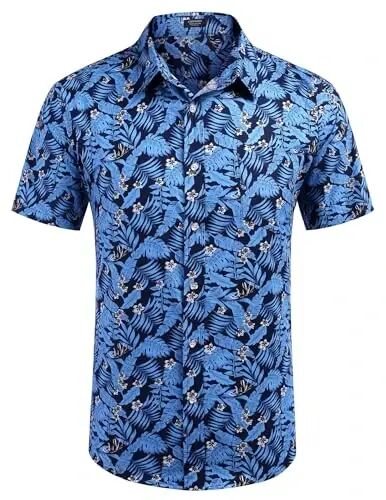 COOFANDY Mens Hawaiian Shirts Short Sleeve Casual Button Down Tropical Beach Shirt - COOFANDY (1)