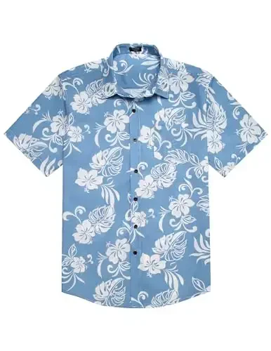COOFANDY Mens Hawaiian Tropical Shirt Short Sleeve Casual Button Down Floral Summer Beach Shirts with Pocket - 2