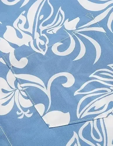 COOFANDY Mens Hawaiian Tropical Shirt Short Sleeve Casual Button Down Floral Summer Beach Shirts with Pocket - 4